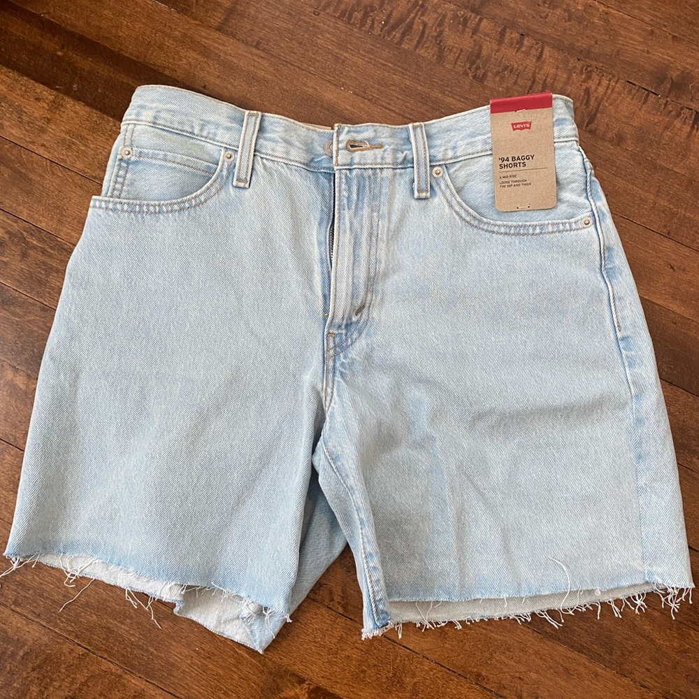 Levi's Sky Blue Frayed Denim 94’ Baggy Shorts